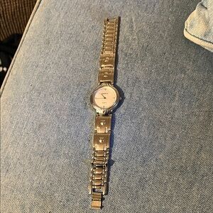 Geneva Silver Watch with White Face